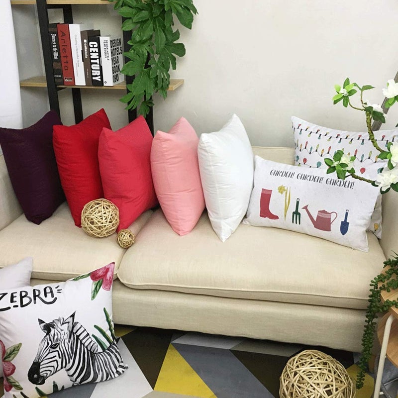 Thmyo 4-Pack 100% Cotton Comfortable Solid Decorative Throw Pillow Case, Square Cushion Cover Pillowcase Sublimation Blank Pillow Covers Valentines Day DIY Throw Pillowcase(20x20inch/50x50cm,White) - Image 5